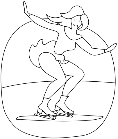 Ice Skating From Winter Sport Coloring Page